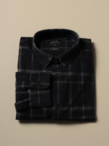 Camicia Armani Exchange in velluto check
