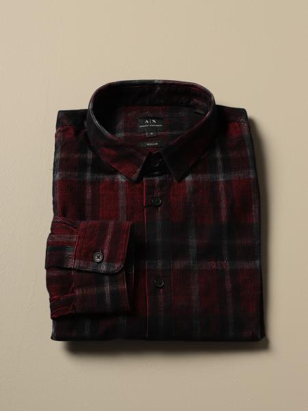 Camicia Armani Exchange in velluto check