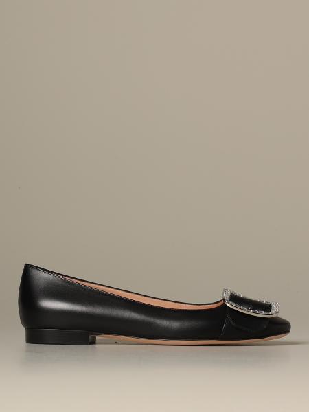 Bally: Ballerina Jackie flat Bally in pelle con fibbia di strass