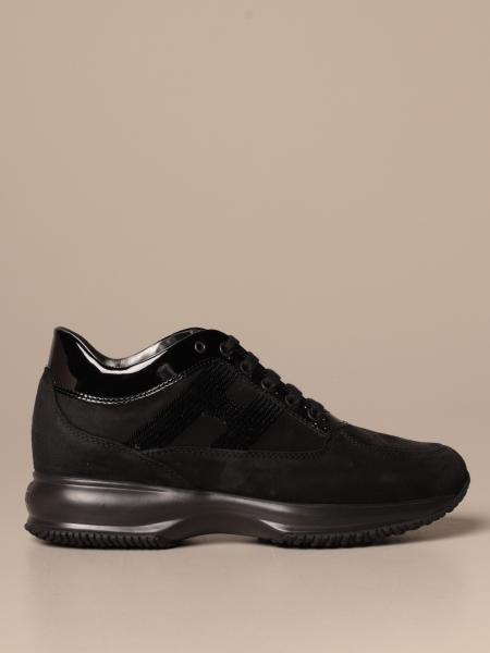 Sneakers Interactive Hogan in camoscio con H di paillettes