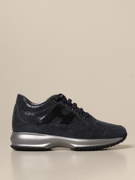 Sneakers Interactive Hogan in camoscio laminato