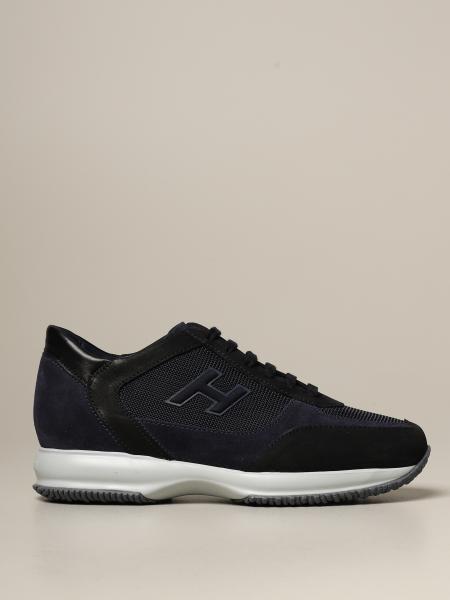 Interactive Hogan leather and mesh sneakers with H flock