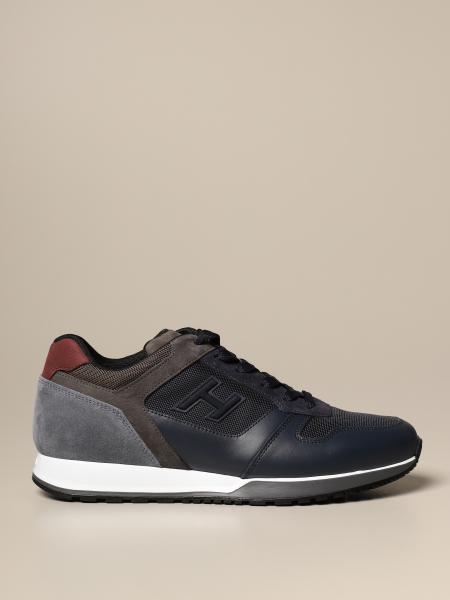 H321 Hogan suede and micro mesh sneakers with H 3D flock