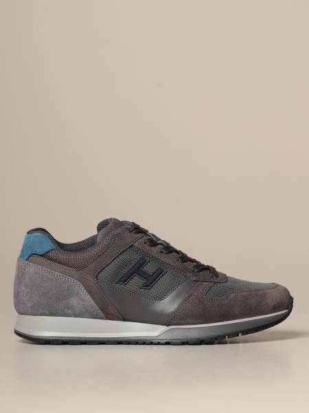 Sneakers H321 Hogan in camoscio e micro rete con H flock