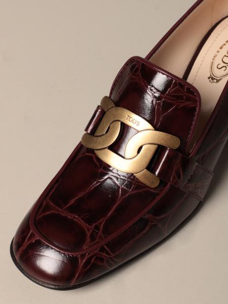 tods burgundy loafers