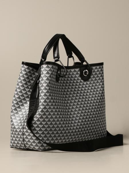 EMPORIO ARMANI: Borsa MyEA con logo all over - Grigio | Borse Tote ...