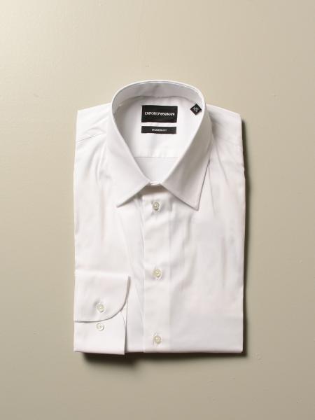 Camicia Emporio Armani in misto cotone con collo italiano