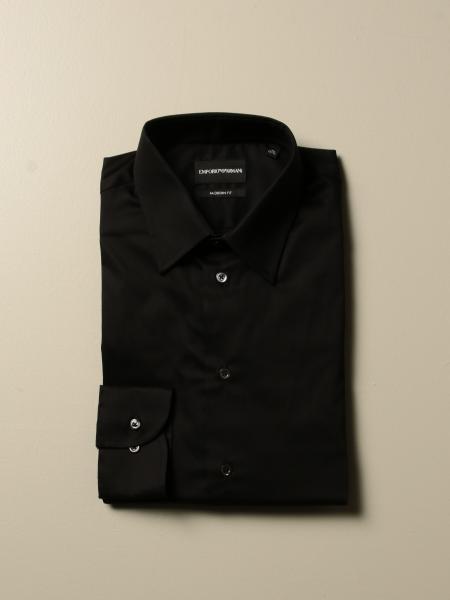 Camicia Emporio Armani in misto cotone con collo italiano