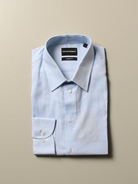 Camicia Emporio Armani in cotone operato con collo italiano