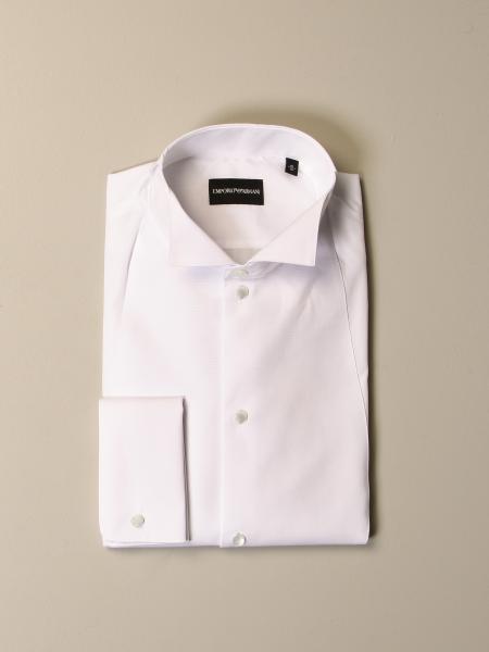 Camicia Emporio Armani in cotone con collo diplomatico