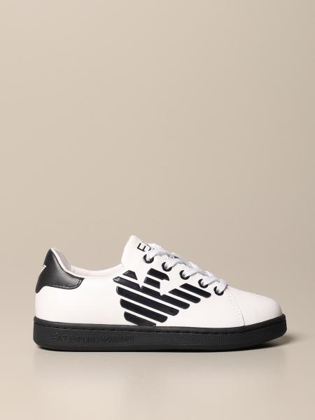 Ea7: EA7 sneakers in leather with contrasting logo