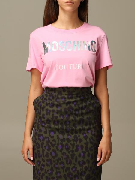 MOSCHINO COUTURE: t-shirt for women - Pink | Moschino Couture t-shirt ...