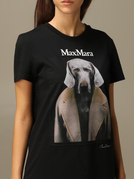 MAX MARA: t-shirt in cotton jersey with photographic print - Black | T ...