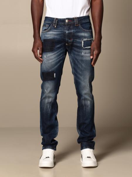 Plein Outlet: stretch tear jeans - Denim | Philipp Plein jeans PDE004N online on GIGLIO.COM
