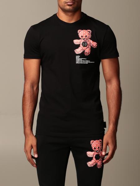 Corporation Discrepantie Vergevingsgezind PHILIPP PLEIN: cotton t-shirt with teddy bear and logo - Black | Philipp  Plein t-shirt MTK4583 PJY002N online on GIGLIO.COM
