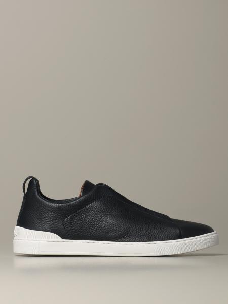 Ermenegildo Zegna uomo: Sneakers triple stitch light Ermenegildo Zegna in pelle di cervo