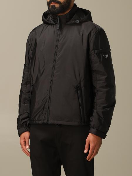 PRADA: zip-up jacket in recycled nylon with triangular logo | Jacket