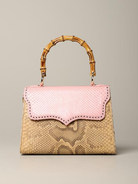 Borsa Piccola Rosa Beige Tarì Rural Design in pelle di pitone