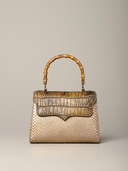 Borsa Piccola Bronzo Marrone Tarì Rural Design in pelle di coccodrillo