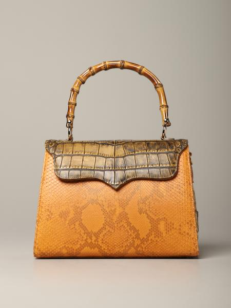 Borsa Grande Arancio Tarì Rural Design in pelle di coccodrillo