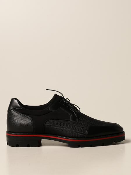 Christian Louboutin shoe in leather and fabric - Black | Christian Louboutin brogue shoes 3201112 online GIGLIO.COM