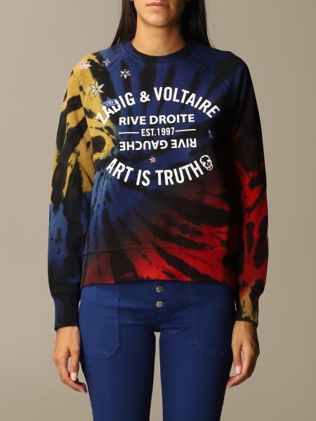ZADIG & sweatshirt with tie dye print - Blue | Zadig & Voltaire sweatshirt WJTR7102F online GIGLIO.COM