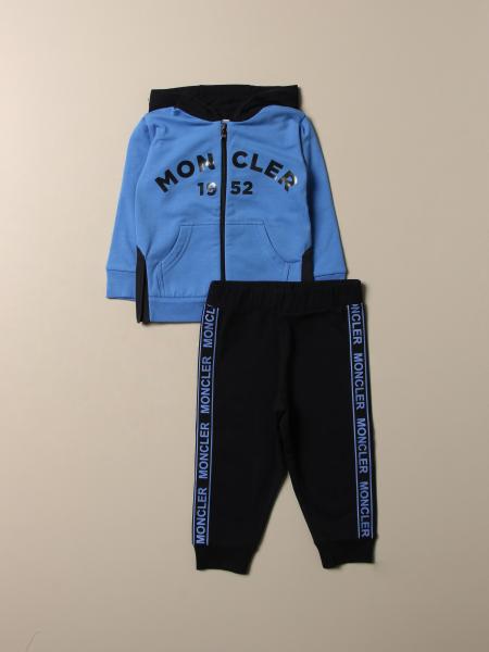 Moncler sweatshirt + pants set in cotton with logo