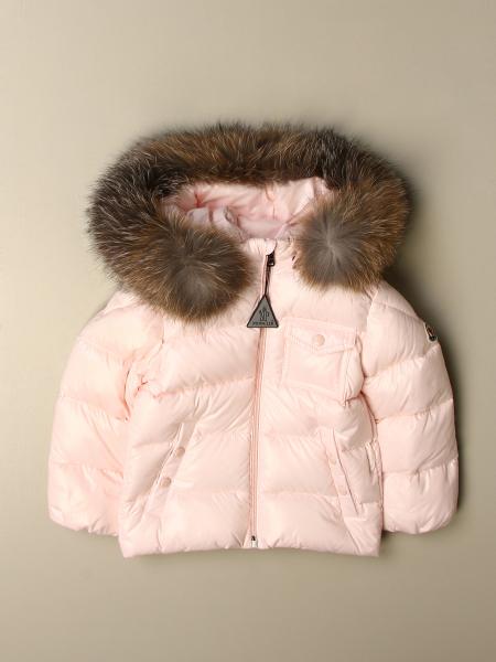 MONCLER: K2 shiny down jacket with detachable fur hood - Pink | Moncler ...