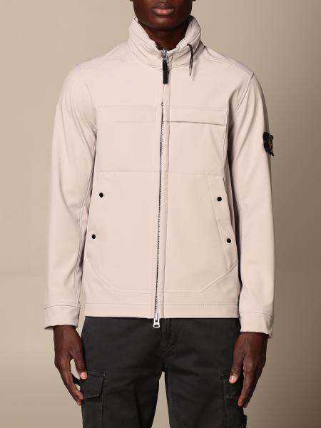 STONE ISLAND: soft shell 3-layer jacket - Dove Grey | Stone Island ...