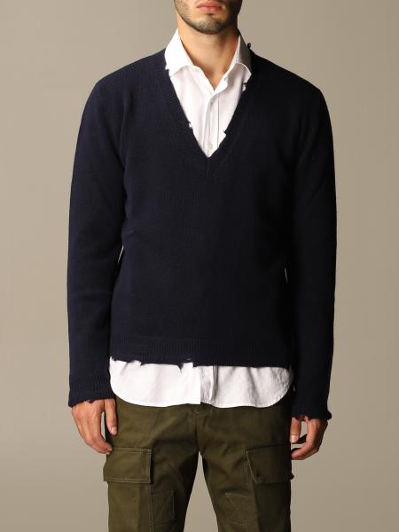 Grifoni v-neck pullover in virgin wool