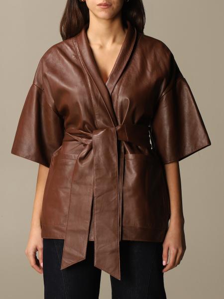 Women's L'autre Chose: L'autre Chose wrap jacket in leather
