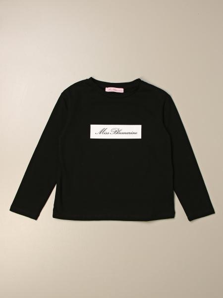 Miss Blumarine Outlet: T-shirt with logo - Black | Miss Blumarine t ...