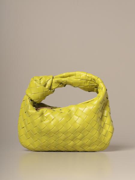 BOTTEGA VENETA: mini hobo Jodie bag in woven leather - Acid Green