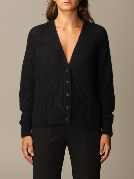 Be Blumarine Outlet: Fringed ribbed cardigan - Black | Be Blumarine ...