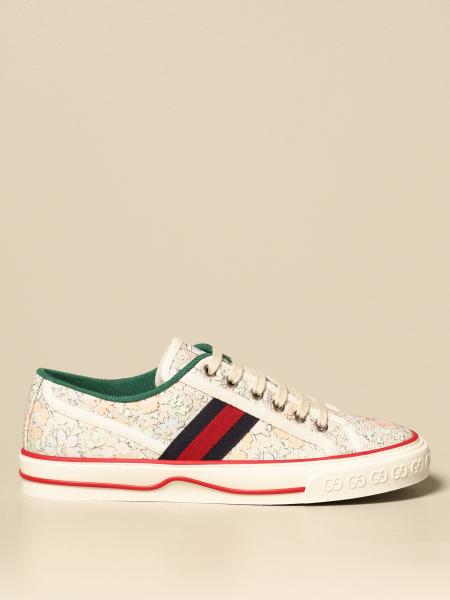 Bondgenoot Sada kruipen GUCCI: 1977 tennis sneakers in liberty fabric - Beige | Gucci sneakers  606110 2I410 online on GIGLIO.COM