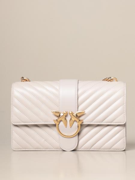 PINKO: Love Classic Icon V Quilt bag in quilted nappa - Ice | Pinko ...