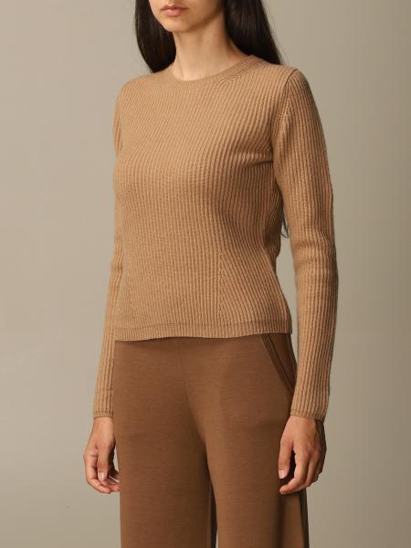 Max Mara Outlet: Peirak cashmere and wool sweater - Camel | Max 
