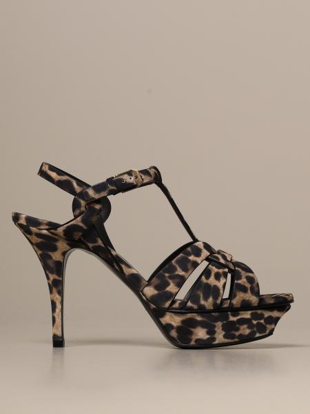 Tribute Saint Laurent Sandale aus Wildleder mit Leoparden Muster