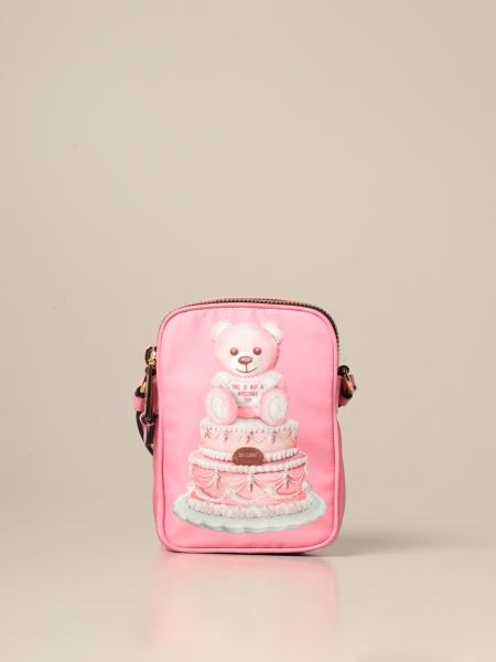 Moschino Micro Teddy Bear Nylon Belt Bag In Pink