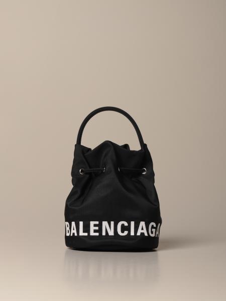 BALENCIAGA: Bucket Wheel bag in nylon - Black  Balenciaga mini bag 619458  H852N online at