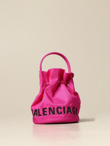 Bucket bag in nylon - Fuchsia Balenciaga mini bag 619458 H852N online on GIGLIO.COM