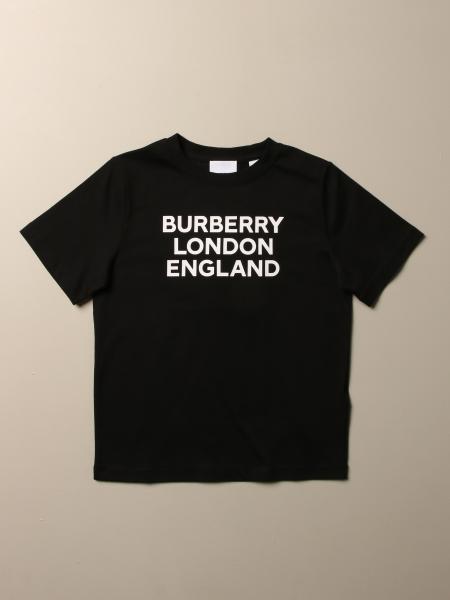 BURBERRY: cotton t-shirt with logo - Black | Burberry t-shirt 8028809 ...