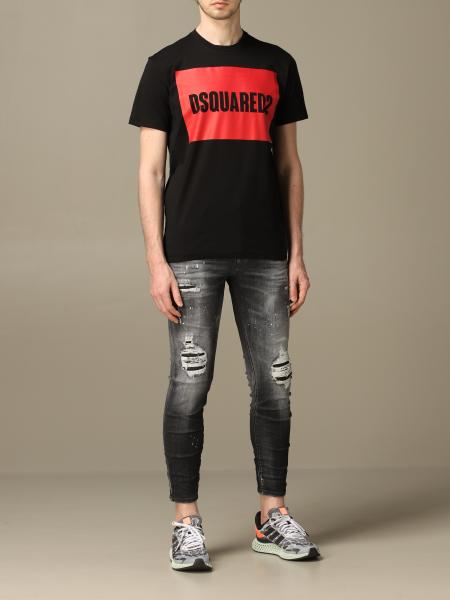 Dsquared2 Outlet: slim fit Skater jeans with breaks - Black | Jeans  Dsquared2 S74LB0809 S30503 GIGLIO.COM