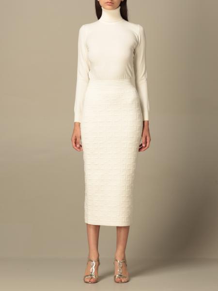 ELISABETTA FRANCHI: knit dress with logo | Dress Elisabetta Franchi