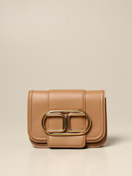 ELISABETTA FRANCHI: bag with metallic logo - Brick Red | Elisabetta ...