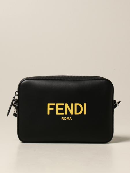 FENDI: camera bag in leather with logo | Bags Fendi Men Black | Bags ...