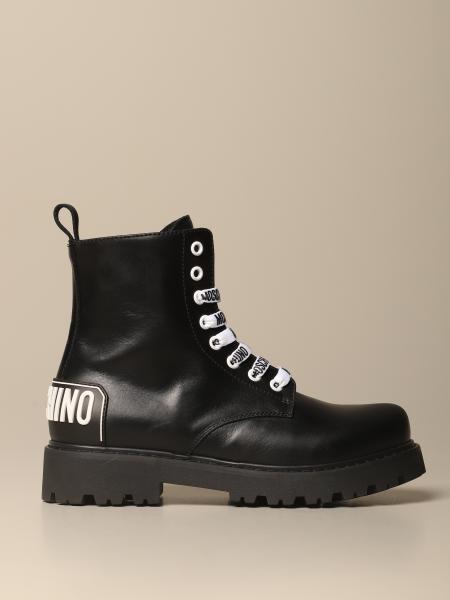 Moschino Teen ankle boot in leather with logo