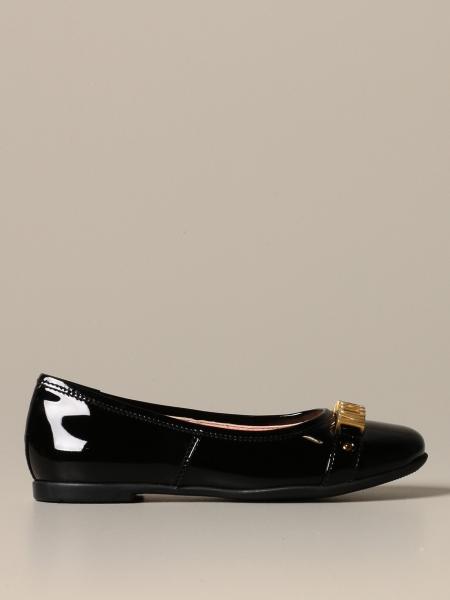Moschino Teen ballet flat in patent leather with logo