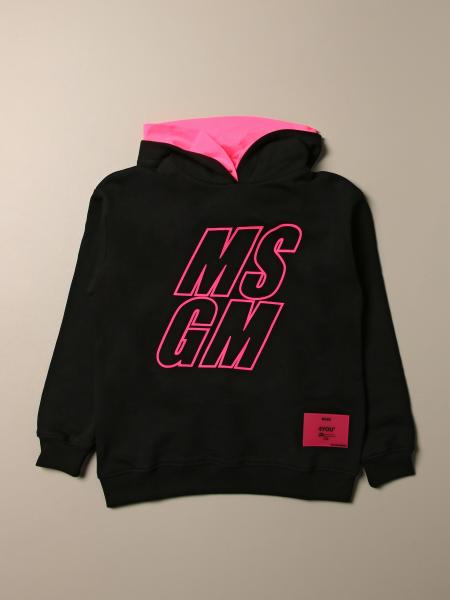 Msgm Kids Outlet: cotton sweatshirt with logo - Black | Msgm Kids ...