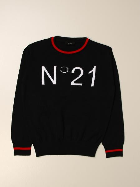 N° 21 Outlet: N ° 21 pullover in wool blend with big logo | Sweater N ...